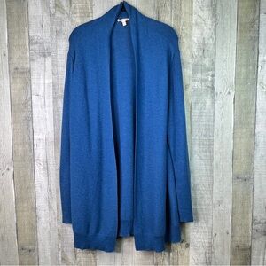 Eileen Fisher XL Blue Long Sleeve Open Front Lightweight Cardigan Sweater